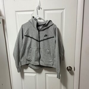 Nike Gray Cropped Zip-Up Hoodie